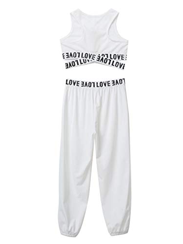 Kids Girls Letter Print Crop Top Vest with Pants 2 Piece Summer Gymnastics Tracksuit Running Workout Outfits4