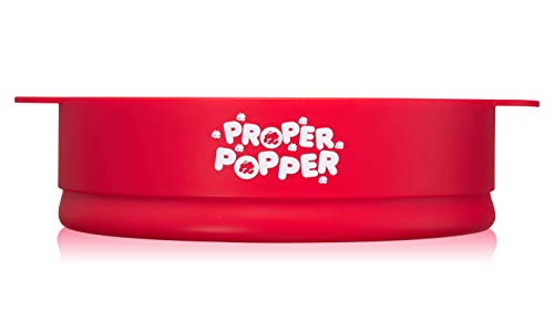 Image of The Original Proper Popper Microwave Popcorn Popper, Silicone Popcorn Maker, Collapsible Bowl BPA Free & Dishwasher Safe - (Red)