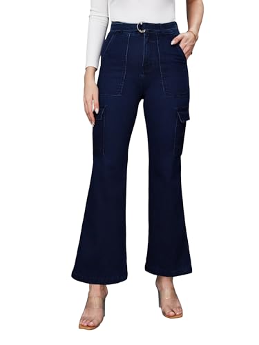 Image of Dolce Crudo Women's Wide Leg High-Rise Clean-Look Jean's