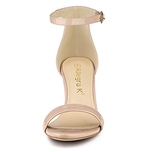 Allegra K Allegra K Women's Ankle Strap Open Toe Stiletto Heels Beige Sandals 6 M US