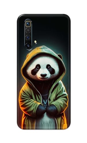 Image of Printed Hard Back Cover Case for Realme X3 | X3 SuperZoom | Realme X50 5G Back Cover (Cartoon Panda) -1111