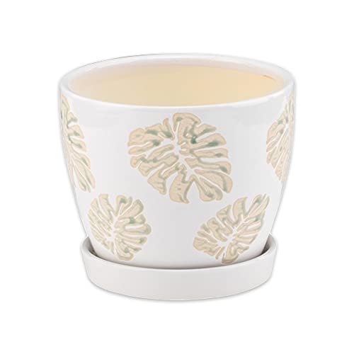 Maceta Monstera de 6 pulgadas, menta/blanca