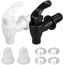 Grifo Dispensador 2 grifos de plástico para dispensador de bebidas, dispensador de agua, frigorífico (negro y blanco), dispensador de bebidas, grifo para vaso, vino, zumo, bebida, café, cerveza