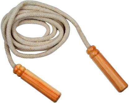 R K Sports Mall Skipping Rope with Counter Anti Slip Rubber Grip & Adjustable Length Skip Jump, Colour-White(Pack of 1)