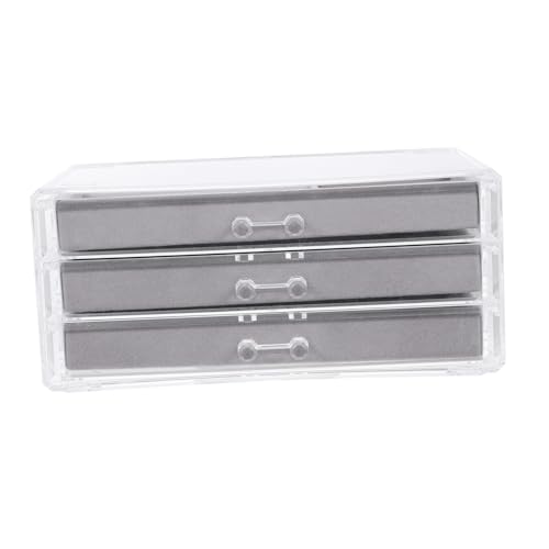 SOIMISS Flannel Jewelry Box Household Trinket Drawer Storage Pull Out Drawers Makeup Tray Transparent Acrylic Drawer Clear Display Case Jewelry Showcase Multifunction Accessories Flocking