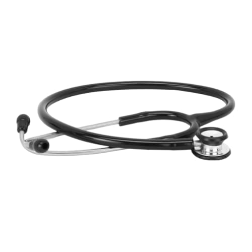 Image of Fidelis Healthcare Black Edition Dual Head Stainless Steel Stethoscope for Doctors, Medical Students & Nurses | High Acoustic Sensitivity, Lightweight Chestpiece, Flexible Tube Clinical Gear