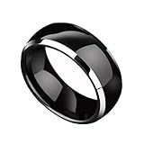 RFID Rewritable T5577 Chip Black or White epoxy Ceramic Smart Finger Ring for Replication 125kHz Access Key Card (Black, US#8 59mm)