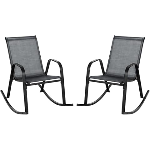 COSTWAY Ergonomic Garden Rocking Chairs Set Cover
