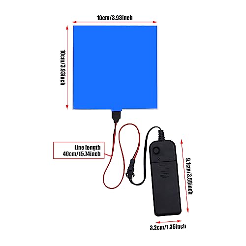 Image of Electroluminescent EL Panel Light, DIY EL Light Cuttable Paper for Decoration /Cosplay /Funny Birthday Parties /Horror Theme Parties /Pumpkinhead,Yellow (10cmx10cm)-1PCS (2, Blue)