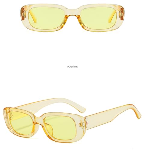 Image of IKANOO Retro Rectangle Sunglasses for Women Men Small Square Frame Trendy Y2K 90's Black Sunglasses