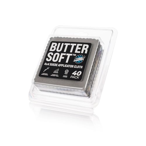 The Rag Company - Buttersoft Suede Cloths - 4in. x 4in. - Grey | Ideal for Cleaning Touch Screens and Applying Ceramic Coatings to Car and Truck Exteriors - Lint Free and Tagless (40 Pack)