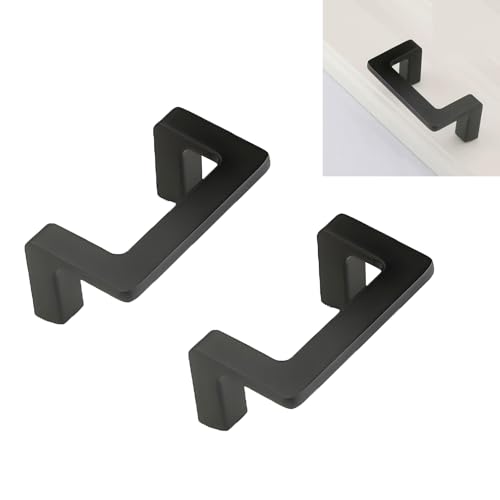 BE-TOOL 2 Pcs Matte Black Cabinet Pulls, Zinc Alloy Cabinet Pulls Kitchen Cabinet Hardware, Comfortable Grip, for Drawer,Cupboard, Wardrobe,Dresser(64mm/2.52in)