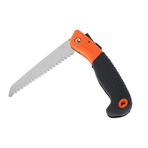 Ghopy Folding Pruning Saw, Premium Folding Hand Saw with Secure Lock Comfort Soft Grip for Garden or Tree Pruning, Camping, Wood Working, Rugged Durable Trimmer