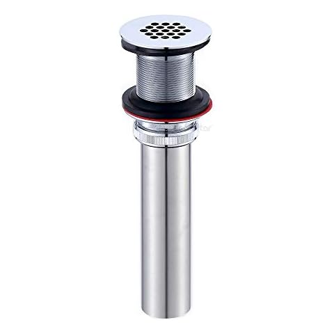 Decor Star PU-005-TC 1 1/2" Bathroom Faucet Vessel Vanity Sink Grid Drain Stopper Strainer Without Overflow Chrome Cover