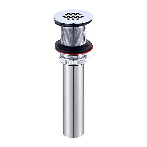 Decor Star PU-005-TC 1 1/2" Bathroom Faucet Vessel Vanity Sink Grid Drain Stopper Strainer Without Overflow Chrome