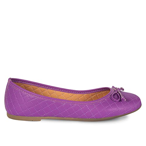 Sapatilha Sapato Feminino Bico Redondo Bordado Matelassê Salto Baixo Confortável (Íris, br_footwear_