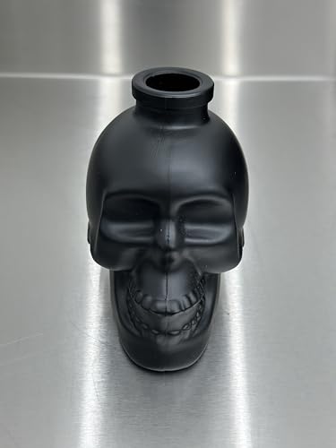 Unique 6oz Skull Diffuser Vessel, Matte Black Glass Bottle, Ideal for Masculine Decor and Halloween
