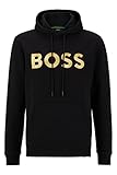 BOSS Herren Soody 1 Relaxed-Fit Kapuzen-Sweatshirt aus Baumwoll-Mix mit Kontrast-Logo Schwarz XL