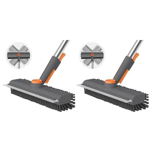 3-in-1 Floor Scrub Brush with Long Handle