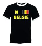 Sehr hoher Tragekomfort Fruit of The Loom BELGIE Retro Herren T-Shirt Belgien Trikot Nr.10 s-XL