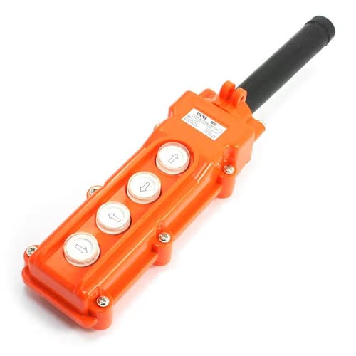 MME 250V 5A 500V 2A 4 Ways Hoist Crane Push Button On-Off Switch Orange COB-62