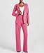 Casly Lamiit Matching Sets Women Clothing 2025 Trendy Button Wide Leg Pants Blazer Two Piece Suit Casual Comfy Airport Travel Winter Fashion Outfits Rose Red L