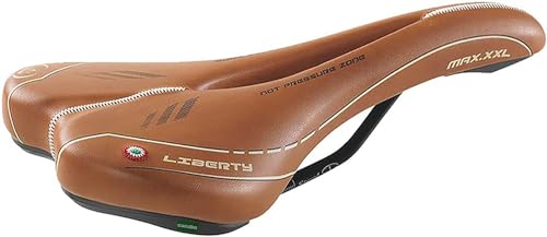 CUCUBA Sella Sellino Montegrappa con Foro Anti-Prostatico e Imbottitura in Poliuretano Flex Extra Morbida per Bici da Corsa Trekking, Cross e Mtb in Pelle Sintetica Mod Maxx Liberty