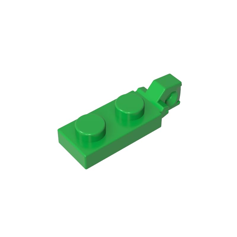 Gobricks 44301 Hinge Plate Hinge Plate 1x2 Locking with 1 Finger On End, Without Groove 50 Pieces GDS-820 Compatible with Lego Building Blocks Color:Bright Green — image 1