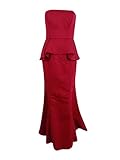 Adrianna Papell Women's Strapless Peplum Gown (4, Metador Red)