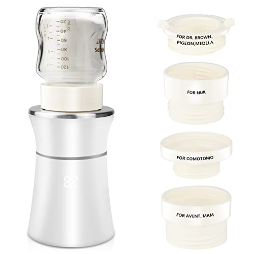 Image of EziLife Baby Bottle Warmer, Portable Bottle Warmer for Breastmilk or Formula, Fast Heating with 4 Adapters, Rechargeable Travel Bottle Warmer, Easy to Carry Anywhere, Smart Temperature Control