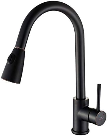 FChome Single Handle Pull-Down Kitchen Faucets,High Arc Single Level Hot/Cold Mixe Stainless Steel Kitchen Sink Faucets with Pull Out Sprayer,ORB Finished