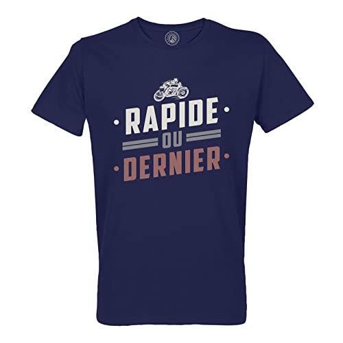 T-Shirt Homme Col Rond résistant en coton bio style moto course cafe racer