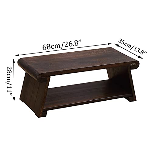 Table basse tatami pliante en bois avec rangement pour salon rétro