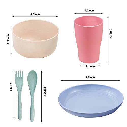 Plastic Plates And Bowls Sets, 20Pcs Wheat Straw Dinnerware Sets, Kitchen Plates Cups And Bowls Set, Camping Reusable Plates And Bowls Sets, Timdam Lightweight Bowls, Unbreakable Dinner Plates #TOP3