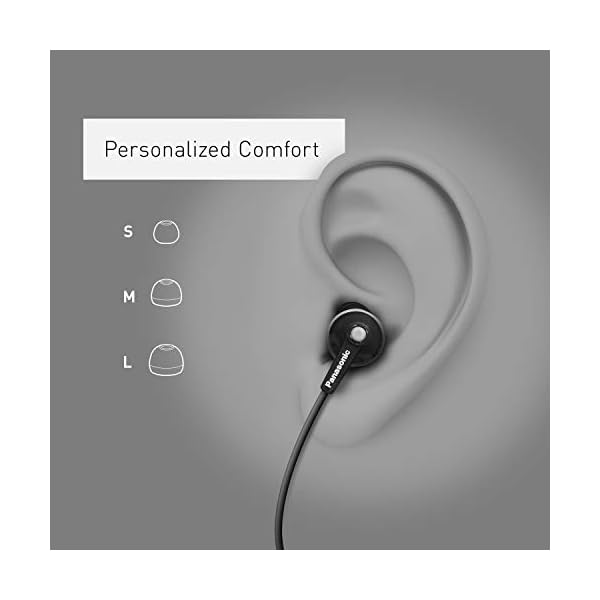 Panasonic ErgoFit Wired Earbuds, In-Ear Headphones with Microphone and Call Controller, Ergonomic Custom-Fit Earpieces…