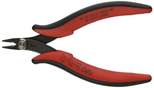 Hakko CHP TR-20-M Micro Soft Wire Cutter, Flush-cut, 2.0mm Hardened Carbon Steel Construction, 21-Degree Angled Jaw, 8mm Jaw Length, 20 Gauge Maximum Cutting Capacity