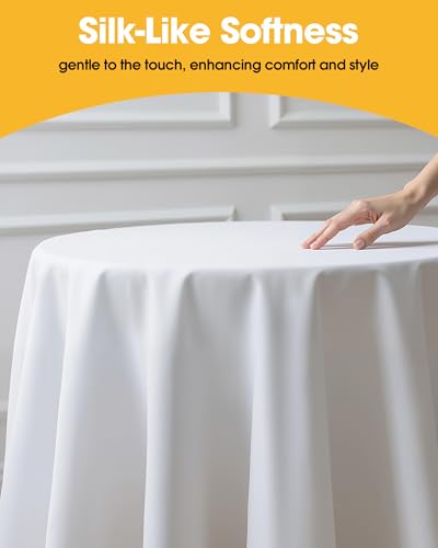 Image of Niuara White Polyester Table Cloth, 6 Pack, 90 in