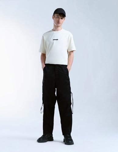 Image of Flying Machine Men's Loose Fit Trousers| Solid | Mid Rise
