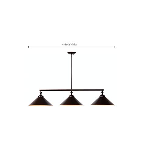 Kenroy Home Kenroy 93247ORB Transitional Three Light Island Pendant from Conical Collection Dark Finish, 13.50 inches, 54 Inch Height, 48 Inch Width, 13.5 Inch Extension, Bronze Metal Shade