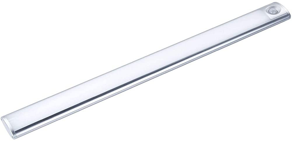 Lámpara LED Moderna para Espejo de baño con Sensor de Movimiento y Carga USB, luz de Maquillaje Impermeable con Interruptor, Blanco cálido 3000K, para Dormitorio, Sala de Estar, Plateado, 30CM