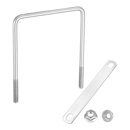 uxcell M10 5-1/2 Inch Inner Wide Square U Bolts, 7-1/16 Inch Length 304 Stainless Steel U-Bolts with Flange Hexagon Nuts, Frame Plates for Trailer, Automotive, (140mm W x 180mm L) by uxcell - Used condition - US$13.63