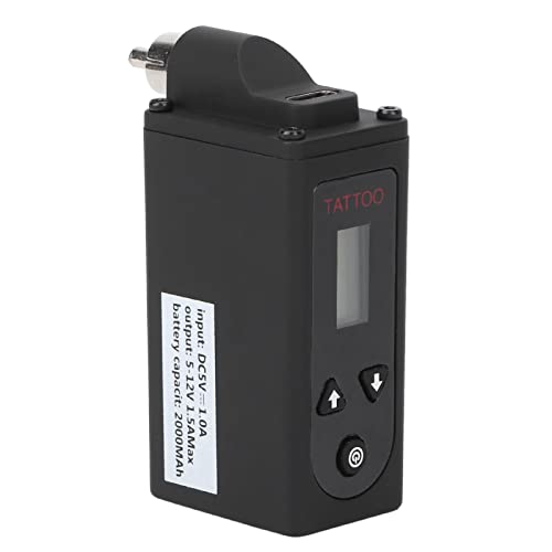 Fuente de Alimentación Inalámbrica para Tatuajes, Mini Paquete de Batería LCD para Tatuajes con USB C Recargable, 2000 MAh, 10 Horas de Fuente de Alimentación para Tatuajes para Máquina(RCA) Cover