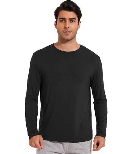 WiWi Viscose from Bamboo Men's Long Sleeve Tees Sun Protection Athletic Crew Neck Shirts for Pajamas S-XXL4