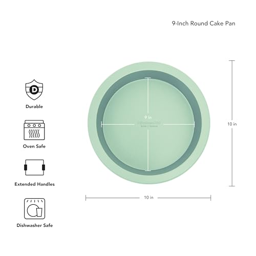 KitchenAid Nonstick Aluminized Steel Round Cake Pan, Dishwasher Safe, 9 Inch, Pistachio by KitchenAid - Used condition - Image 2