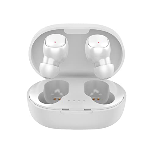 Auricolari Wireless Bluetooth 5.0 IPX4 Chiamate Binaurali con Cancellazione del Rumore Comodi 80 Ore di Standby Custodia di Ricarica a LED bianco