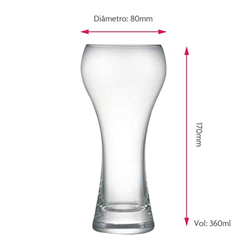 Jogo Copos Cerveja Weiss Premium M Cristal 360ml 6 Pcs