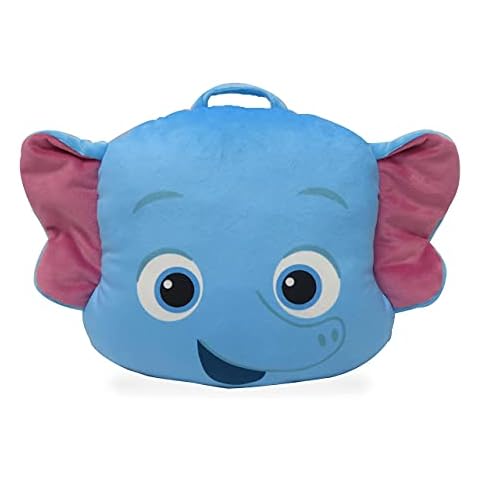 Snap Toys Word Party Bailey Plush Head Pillow - Buddy Toy and Attached Security Blanket - Snuggly Blanket Rolls Into Pillow for Easy Storage - Great for Cuddles and Naptime for Toddlers and Babies Cover
