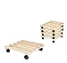Produktbild BigDean 5X Rolluntersetzer Pflanzroller 35x35 cm - Max. 100 kg Traglast - Aus Buchenholz - Stabil & robust - Für Pflanztöpfe, Möbel & schwere Gegenstände -