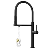 Tohlar 3-Way Kitchen Faucet with Water Filter Faucet, Black 3 in 1 Drinking Water Faucet with Pull Out Spray for Kitchen Sink Faucet, Single...