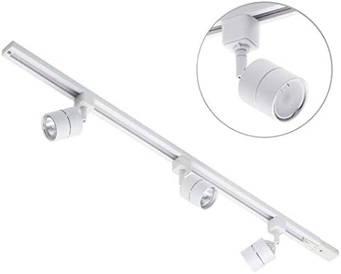 Kitchen Track Light Kit with Soho GU10 Fixture & LED Bulbs Litecraft (White, 1M 3 Light)